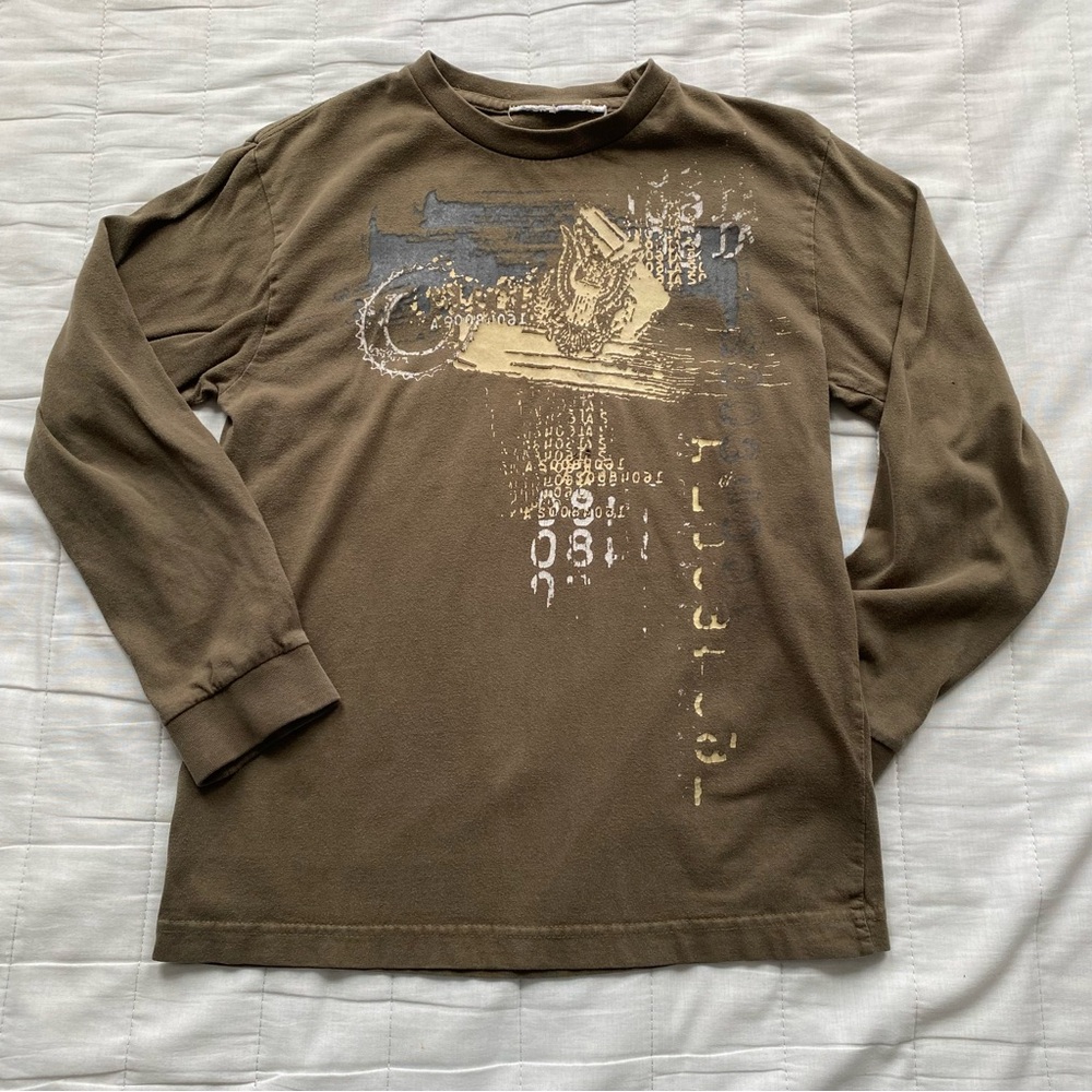 Men's Long Sleeve Graphic Tee - Olive